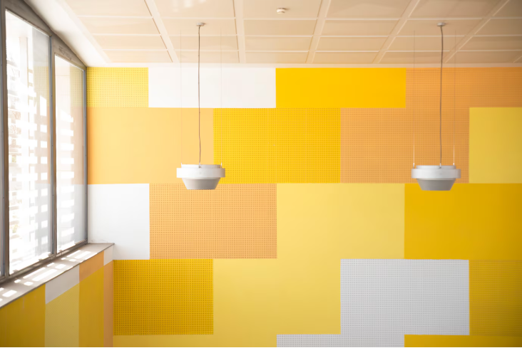 Walls enhanced with creative designs, including textured panels, murals, and accent walls.